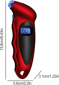 Digital Tire Pressure Gauge – LCD Display Car Tyre Air Pressure Meter (Red) | ডিজিটাল টায়ার প্রেসার গেজ – LCD ডিসপ্লে কার টায়ার এয়ার প্রেসার মিটার (লাল রঙ) - Image 2