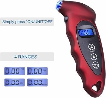 Digital Tire Pressure Gauge – LCD Display Car Tyre Air Pressure Meter (Red) | ডিজিটাল টায়ার প্রেসার গেজ – LCD ডিসপ্লে কার টায়ার এয়ার প্রেসার মিটার (লাল রঙ) - Image 3