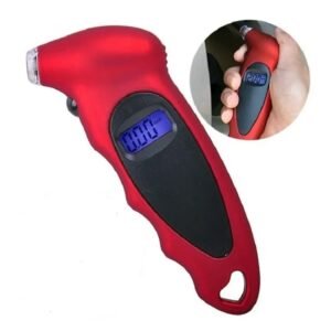 Digital Tire Pressure Gauge – LCD Display Car Tyre Air Pressure Meter (Red)   |    ডিজিটাল টায়ার প্রেসার গেজ – LCD ডিসপ্লে কার টায়ার এয়ার প্রেসার মিটার (লাল রঙ)