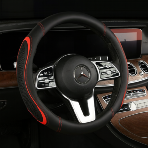 Car Steering Wheel Cover Leather – Anti Slip Comfortable Steering Cover Universal Fit  |  কার স্টিয়ারিং হুইল কভার লেদার – অ্যান্টি স্লিপ আরামদায়ক স্টিয়ারিং কভার