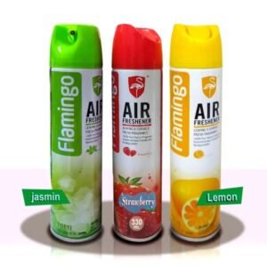 Flamingo Premium Air Freshener Spray – 330ml | Jasmine, Strawberry, Lemon Scents | Long-Lasting Freshness  |  ফ্লামিংগো প্রিমিয়াম এয়ার ফ্রেশনার স্প্রে – ৩৩০মি.লি | জ্যাসমিন, স্ট্রবেরি, লেমন সুবাস | দীর্ঘস্থায়ী ফ্রেশনেস