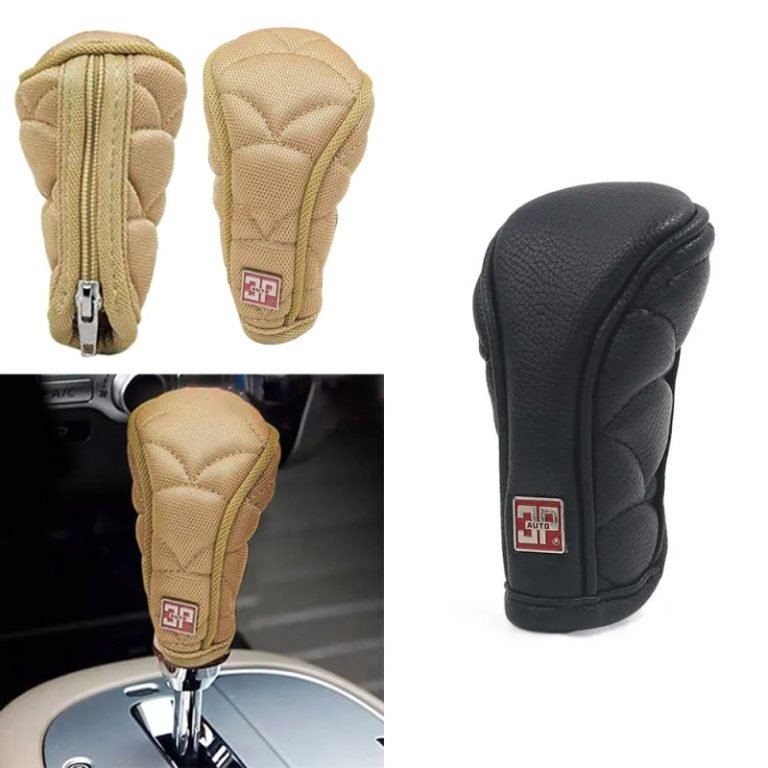 Anti-slip Car Gear Knob Cover for Automatic & Manual – Premium Leather Zipper Design | অ্যান্টি-স্লিপ কার গিয়ার নোব কভার (অটোমেটিক/ম্যানুয়াল) – প্রিমিয়াম লেদার জিপার ডিজাইন