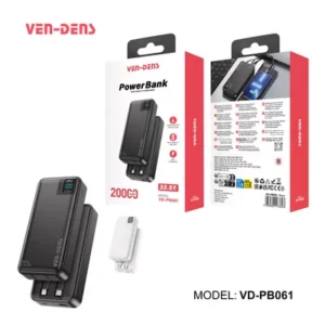 VEN-DENS 20000mAh Fast Charging Power Bank with LED Display – Model VD-PB061 | VEN-DENS 20000mAh ফাস্ট চার্জিং পাওয়ার ব্যাংক ডিজিটাল ডিসপ্লে সহ (VD-PB061)