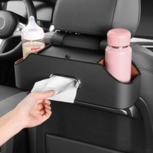 Car Seat Back Tissue Box with Storage Holder | Multi-Function Car Organizer   |   কার সিট ব্যাক টিস্যু বক্স ও স্টোরেজ হোল্ডার | মাল্টিফাংশন কার অর্গানাইজার