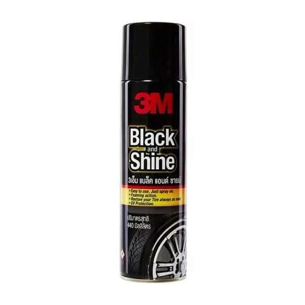 3M Black & Shine Tire Spray 440 ML – Long Lasting Tire Polish & Protector | ৩এম ব্ল্যাক অ্যান্ড শাইন টায়ার স্প্রে ৪৪০ এমএল – দীর্ঘস্থায়ী টায়ার পলিশ এবং প্রোটেক্টর