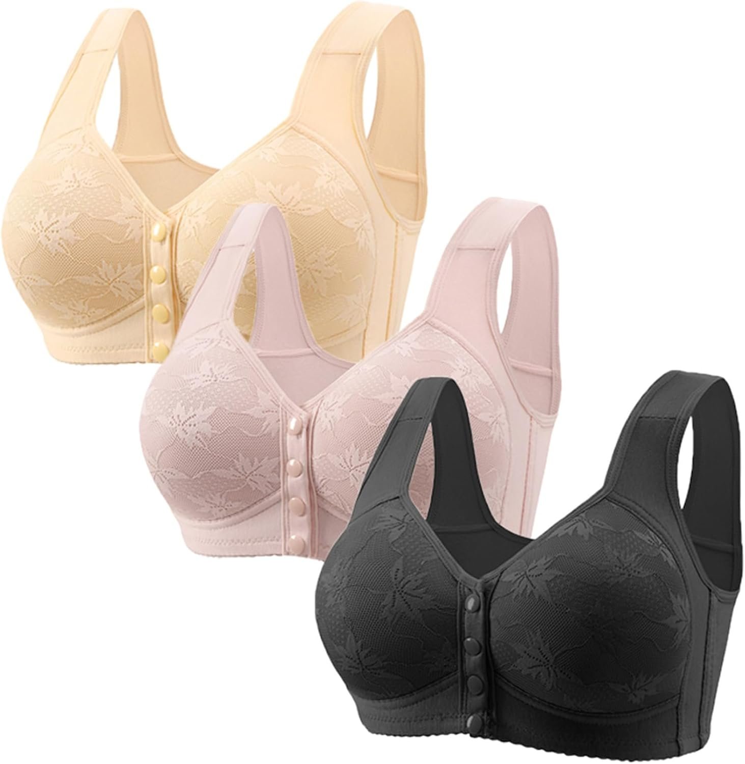 Women’s Front Button Cotton Bra | Wireless Soft & Comfortable Everyday Bra | নারীদের ফ্রন্ট বাটন কটন ব্রা | ওয়্যারলেস আরামদায়ক ডেইলি ব্রা - Image 4