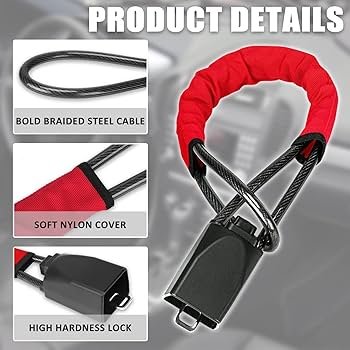 Car Steering Wheel Lock Cable | Anti-Theft Security Lock | কার স্টিয়ারিং হুইল লক কেবল | অ্যান্টি-থেফট সিকিউরিটি লক - Image 2