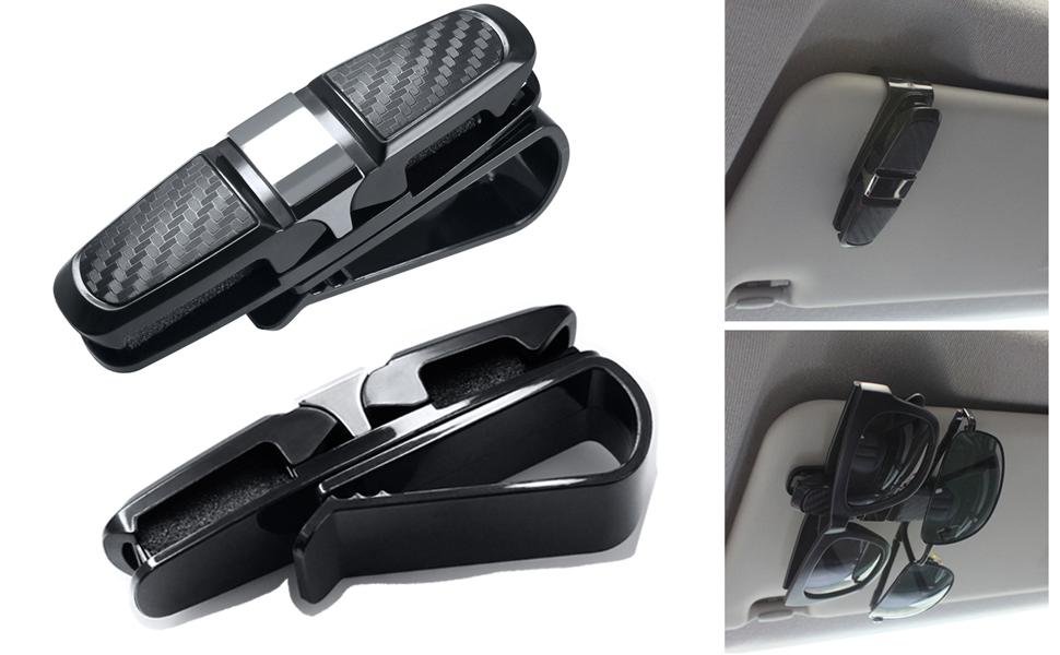 Car Sun Visor Glasses Holder Clip – Universal Sunglasses Storage Clip (2 PCS Set) | গাড়ির সান ভিসর চশমা হোল্ডার ক্লিপ – ইউনিভার্সাল সানগ্লাস স্টোরেজ (২ পিস সেট)