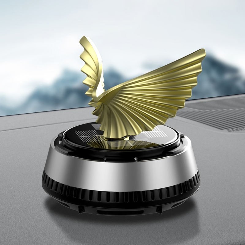 Rotable Eagle Wings Car Dashboard Showpiece with Perfume | Powered by In-Built Solar System | রোটেবল ঈগল উইংস কার ড্যাশবোর্ড শোপিস উইথ পারফিউম | ইন-বিল্ট সোলার সিস্টেম চালিত - Image 2