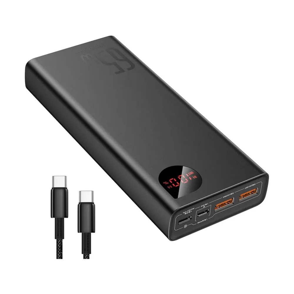 Baseus Adaman 65W Fast Charging 20000mAh Power Bank with Digital LED Display (Type-C Supported) | Baseus Adaman 65W ফাস্ট চার্জিং 20000mAh ডিজিটাল ডিসপ্লে পাওয়ার ব্যাংক (Type-C সাপোর্ট) - Image 4