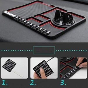 Multifunction Car Dashboard Anti-Slip Mat with Temporary Parking Phone Number Plate | মাল্টিফাংশন কার ড্যাশবোর্ড অ্যান্টি-স্লিপ ম্যাট উইথ মোবাইল নাম্বার পার্কিং প্লেট