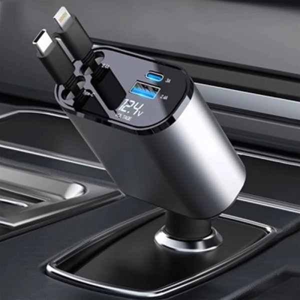 Fast Car USB Charger 3A Output - Dual Port (USB-A + USB-C) - 12/24V Cigarette Lighter Adapter | 3A আউটপুট কার USB চার্জার – ডুয়াল পোর্ট (USB-A ও USB-C) – 12/24V গাড়ির জন্য - Image 2