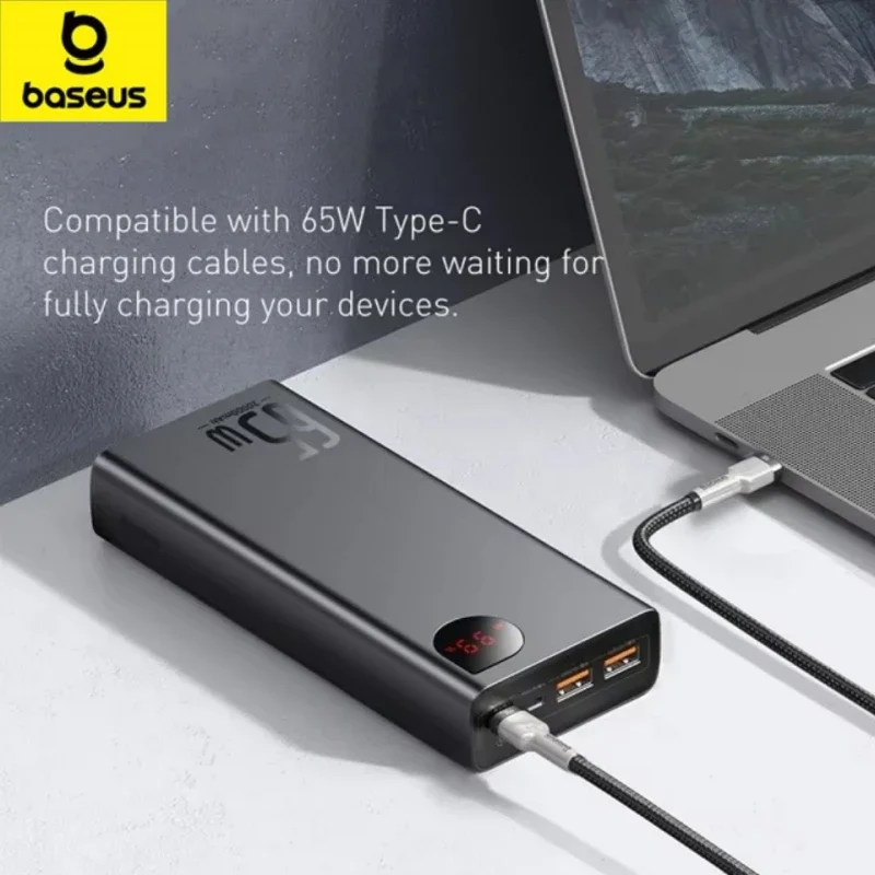 Baseus Adaman 65W Fast Charging 20000mAh Power Bank with Digital LED Display (Type-C Supported) | Baseus Adaman 65W ফাস্ট চার্জিং 20000mAh ডিজিটাল ডিসপ্লে পাওয়ার ব্যাংক (Type-C সাপোর্ট) - Image 3