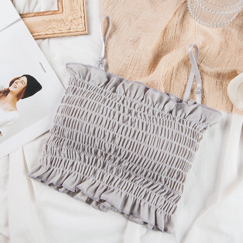 Women’s Smocked Stretchable Camisole Crop Top – Sleeveless Slim Fit Tank Top | মেয়েদের স্মকড স্ট্রেচেবল ক্যামিসোল ক্রপ টপ – স্লিভলেস স্লিম ফিট ট্যাংক টপ - Image 9