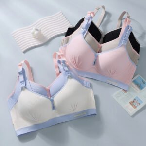 Ribbed Cotton Maternity Nursing Bra – Soft Front Open Feeding Bra for Mothers   |   রিবড কটন ম্যাটারনিটি নার্সিং ব্রা – সফট ফ্রন্ট ওপেন ফিডিং ব্রা