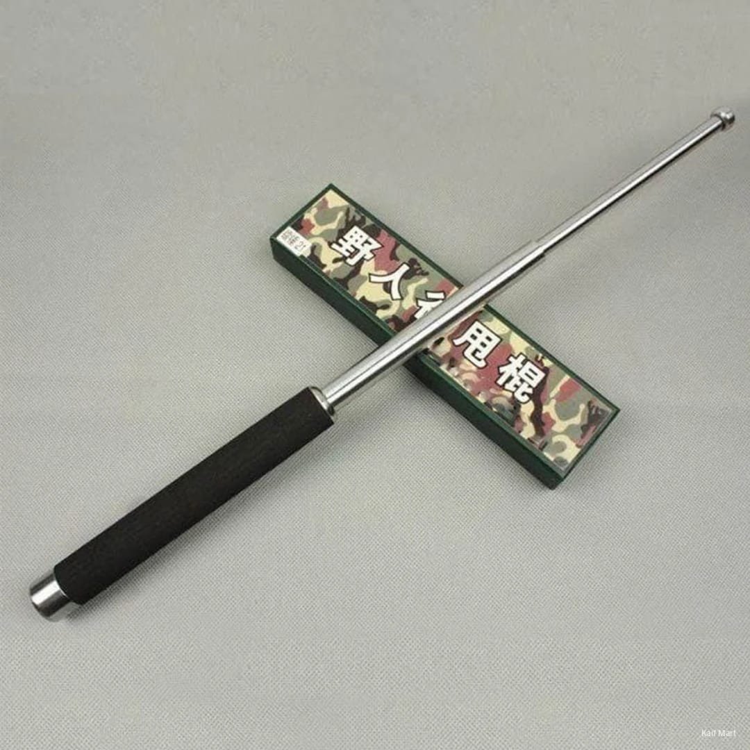 Expandable Self Defense Baton | Telescopic Steel Security Stick with Grip Handle | এক্সপ্যান্ডেবল সেল্ফ ডিফেন্স ব্যাটন | টেলিস্কোপিক স্টিল সিকিউরিটি স্টিক গ্রিপ হ্যান্ডেলসহ - Image 2