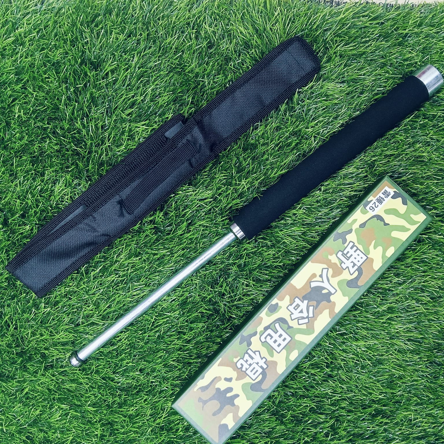 Expandable Self Defense Baton | Telescopic Steel Security Stick with Grip Handle | এক্সপ্যান্ডেবল সেল্ফ ডিফেন্স ব্যাটন | টেলিস্কোপিক স্টিল সিকিউরিটি স্টিক গ্রিপ হ্যান্ডেলসহ - Image 4