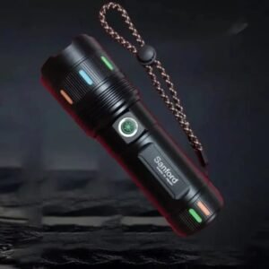 Sanford High Power Super Bright Flashlight | White Laser LED Rechargeable Torch Light | Sanford হাই পাওয়ার সুপার ব্রাইট ফ্ল্যাশলাইট | হোয়াইট লেজার LED রিচার্জেবল টর্চ লাইট