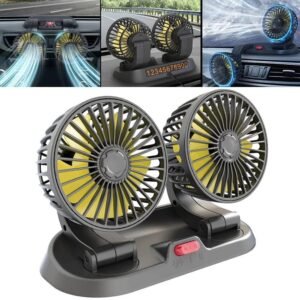12V Dual Head Car Dashboard Cooling Fan | 12V ডুয়াল হেড কার ড্যাশবোর্ড কুলিং ফ্যান