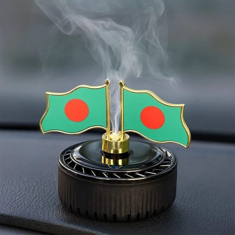Flag Solar Rotating Car Perfume – Dashboard Air Freshener Ornament | ফ্ল্যাগ সোলার রোটেটিং কার পারফিউম – ড্যাশবোর্ড এয়ার ফ্রেশনার অর্নামেন্ট