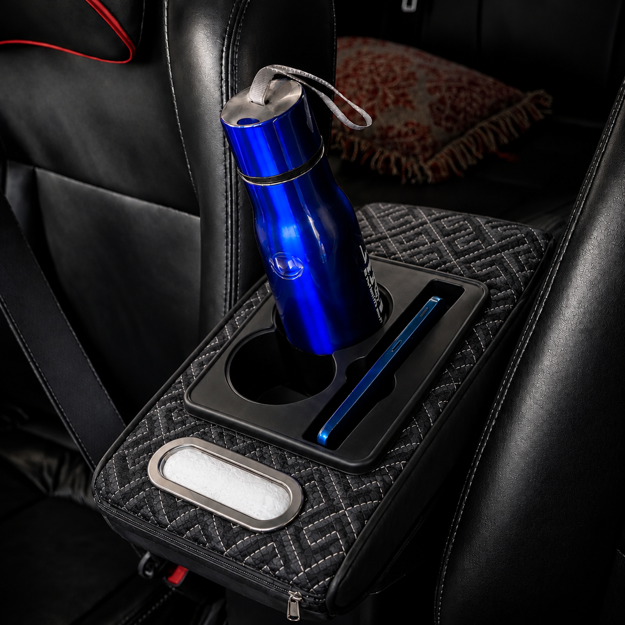 Universal Car Seat Armrest Cushion with Storage Box & Cup Holder – Premium Center Console Arm Support | ইউনিভার্সাল কার সিট আর্মরেস্ট কুশন স্টোরেজ বক্স ও কাপ হোল্ডারসহ – প্রিমিয়াম সেন্টার কনসোল সাপোর্ট - Image 10