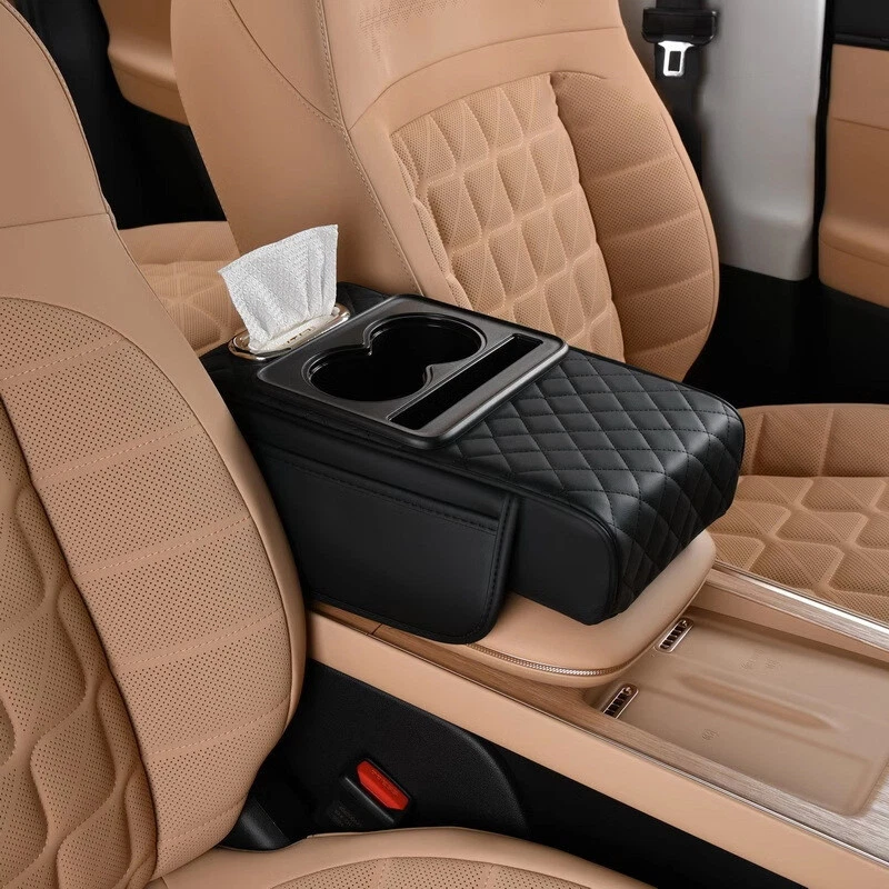 Universal Car Seat Armrest Cushion with Storage Box & Cup Holder – Premium Center Console Arm Support | ইউনিভার্সাল কার সিট আর্মরেস্ট কুশন স্টোরেজ বক্স ও কাপ হোল্ডারসহ – প্রিমিয়াম সেন্টার কনসোল সাপোর্ট - Image 2
