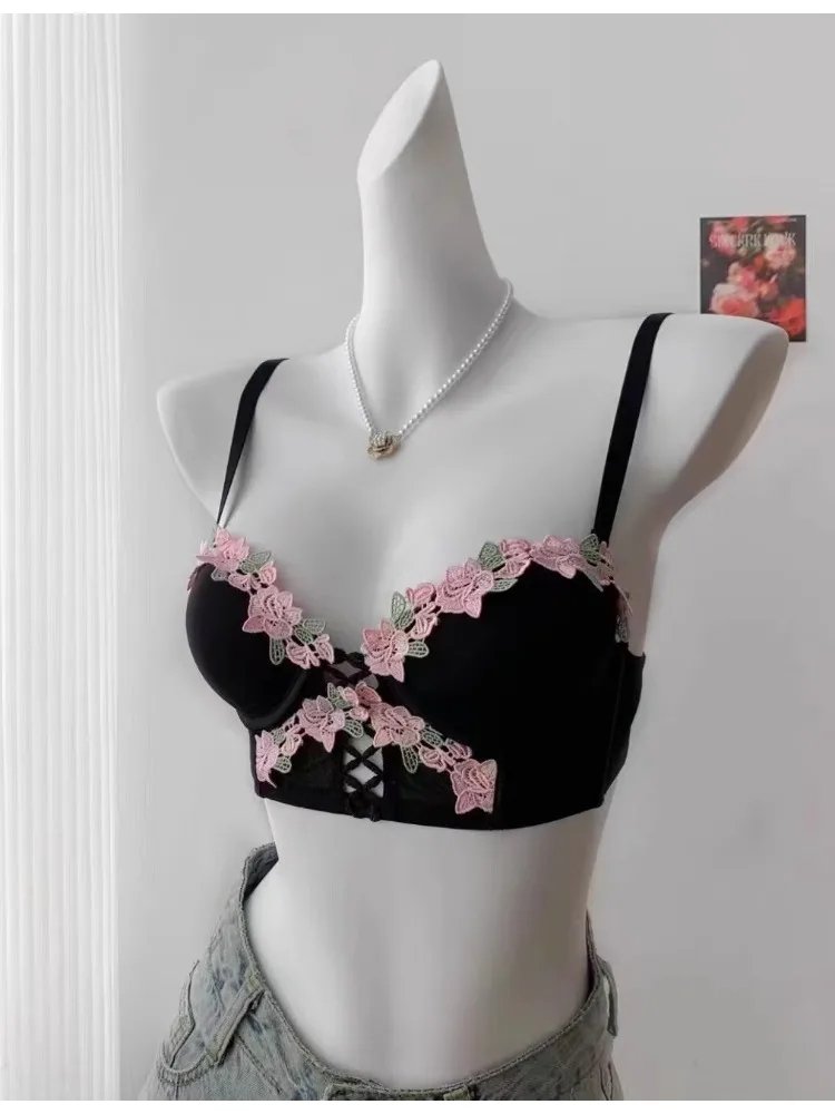 Elegant Floral Lace Push-Up Bra & Panty Set – Soft Padded Stylish Lingerie Set | এলিগেন্ট ফ্লোরাল লেস পুশ-আপ ব্রা সেট – সফট প্যাডেড স্টাইলিশ লিঞ্জেরি সেট - Image 2