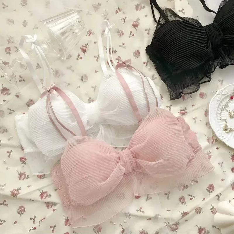 Cute Bow Knot Soft Padded Bra & Panty Set – Kawaii Style Lingerie for Women | কিউট বো নট সফট প্যাডেড ব্রা সেট – কাওয়াই স্টাইল গার্লস লিঞ্জেরি সেট - Image 2