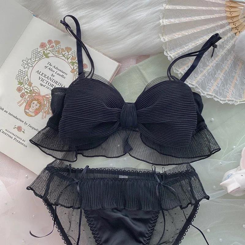 Cute Bow Knot Soft Padded Bra & Panty Set – Kawaii Style Lingerie for Women | কিউট বো নট সফট প্যাডেড ব্রা সেট – কাওয়াই স্টাইল গার্লস লিঞ্জেরি সেট - Image 4