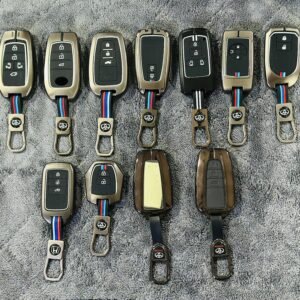Premium Metal Leather Car Key Cover with Keychain – Luxury Smart Key Case for Toyota & Universal Models  |  প্রিমিয়াম মেটাল লেদার কার কি কভার ও কি-চেইন – টয়োটা ও ইউনিভার্সাল স্মার্ট কী কেস
