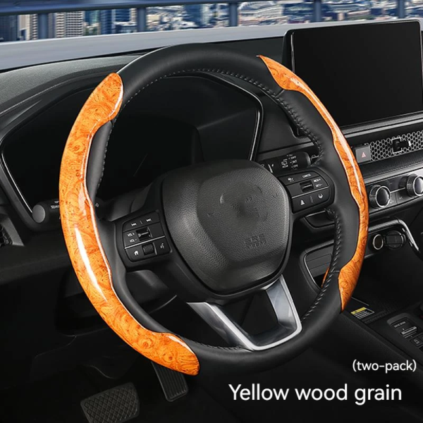 Two Part Wooden Steering Cover for Cars - Image 2