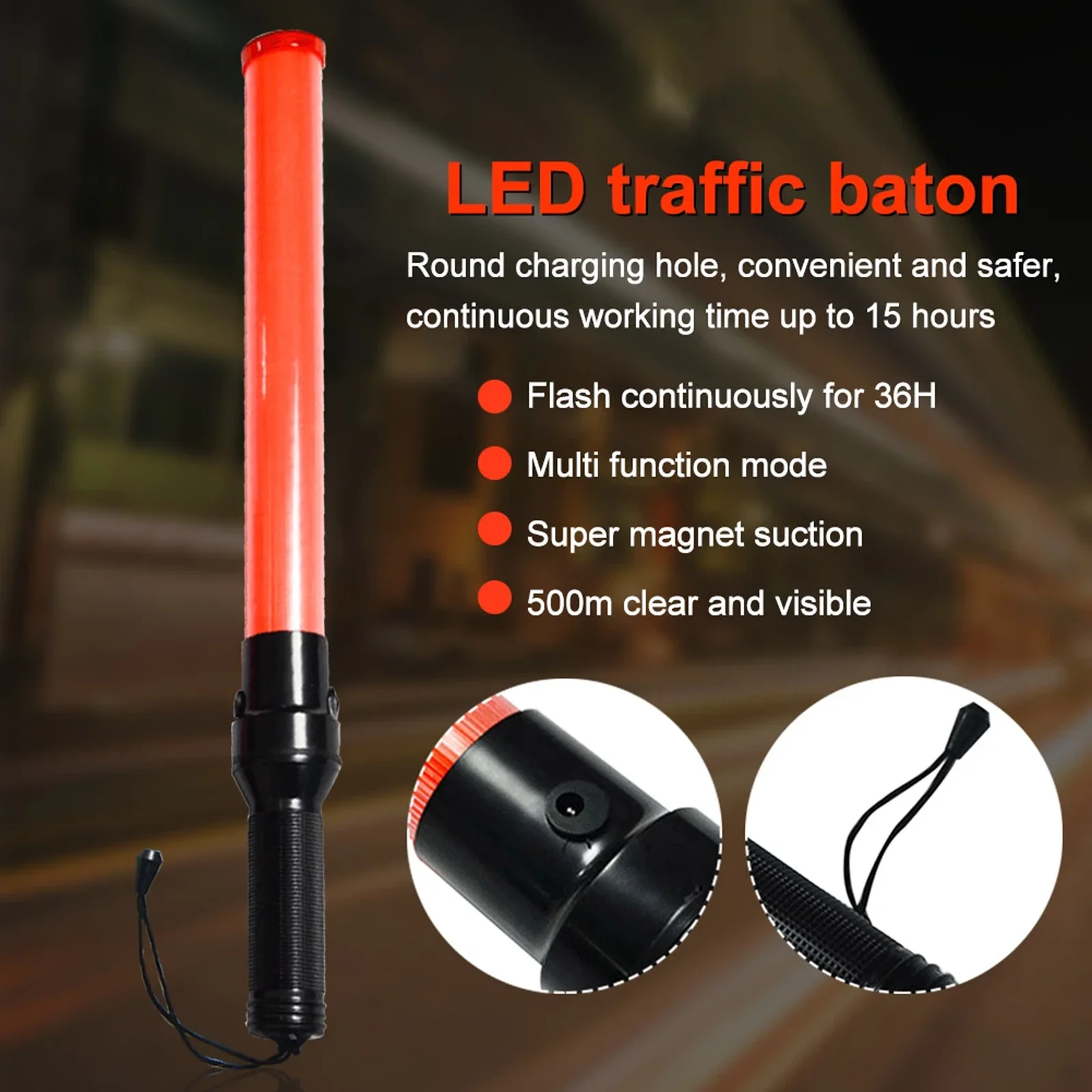 Police Hand Rechargeable Traffic Light Stick - Image 3