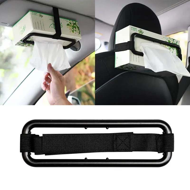 Sun Visor & Seat Back Elastic Hanging Napkin Box