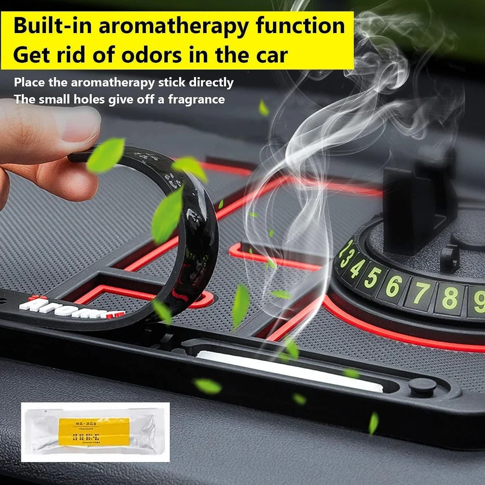 Anti-Slip Car Dashboard Mat With Phone Holder & Aromatherapy (Radium Night Glow) - Image 4