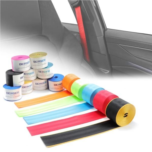 BERGER Group Premium Seat Belt Strap – Soft, Strong & Comfortable Seatbelt Webbing Roll for Stylish Car Interior Enhancement - Image 2