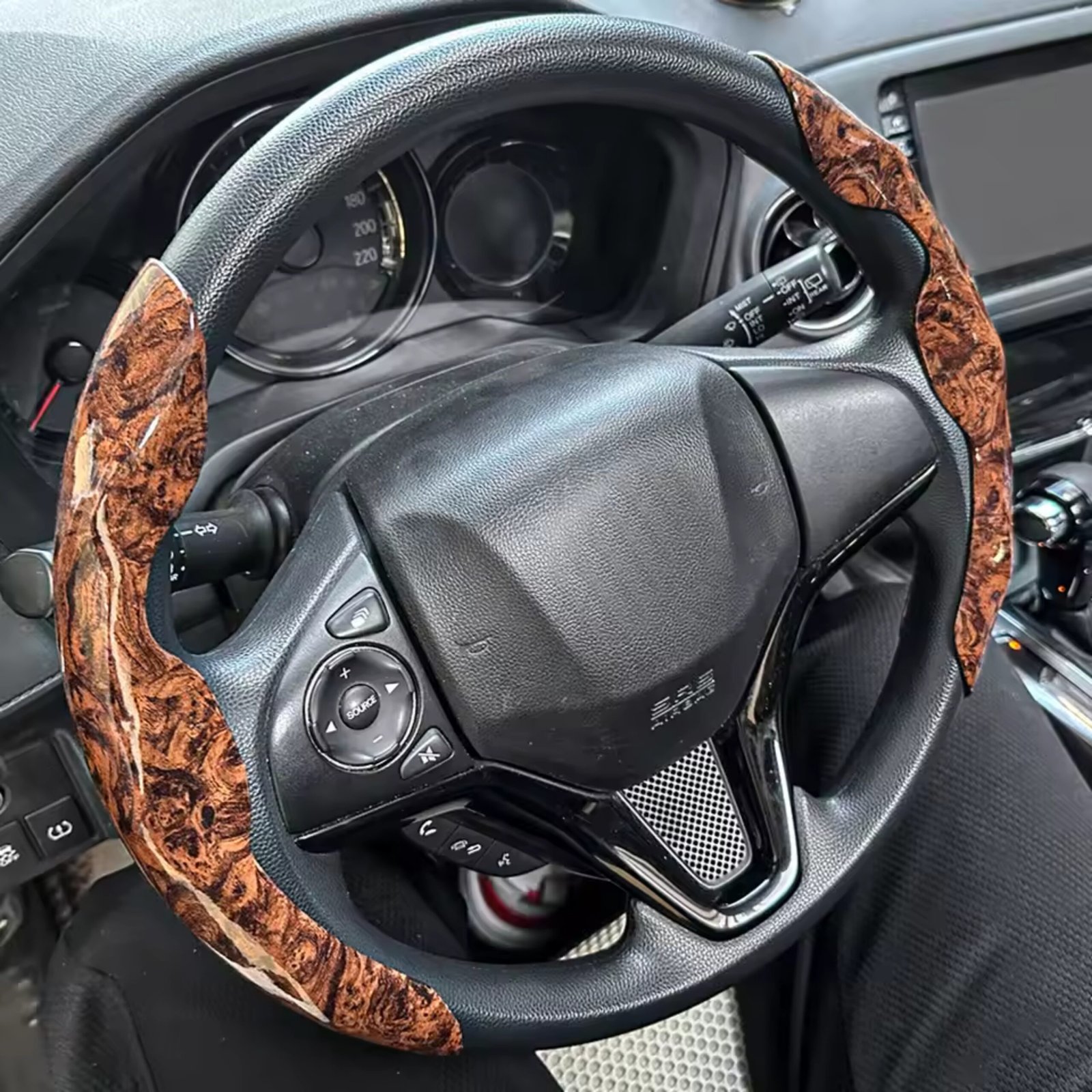 Two Part Wooden Steering Cover for Cars - Image 3