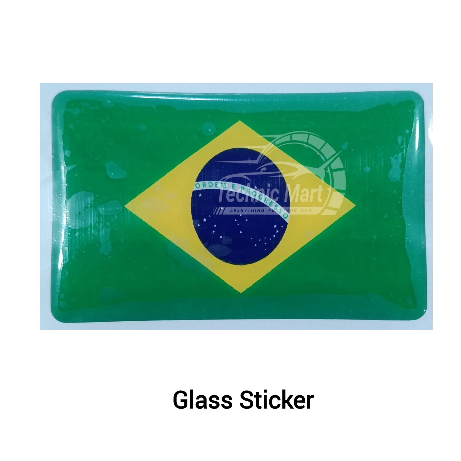Brazil Fan Car Accessories Combo Pack | Solar Rotate Flag, Air Freshener, Dash Mate & Glass Sticker - Image 5