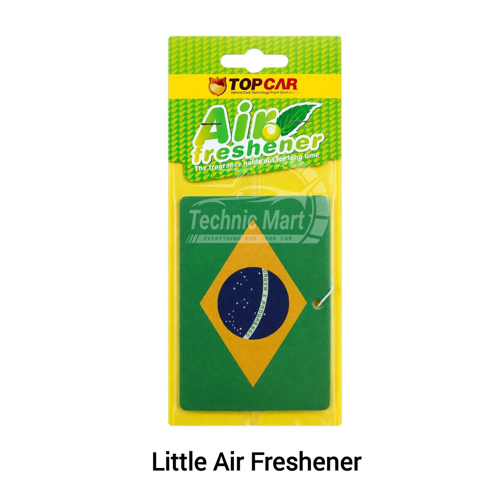 Brazil Fan Car Accessories Combo Pack | Solar Rotate Flag, Air Freshener, Dash Mate & Glass Sticker - Image 4
