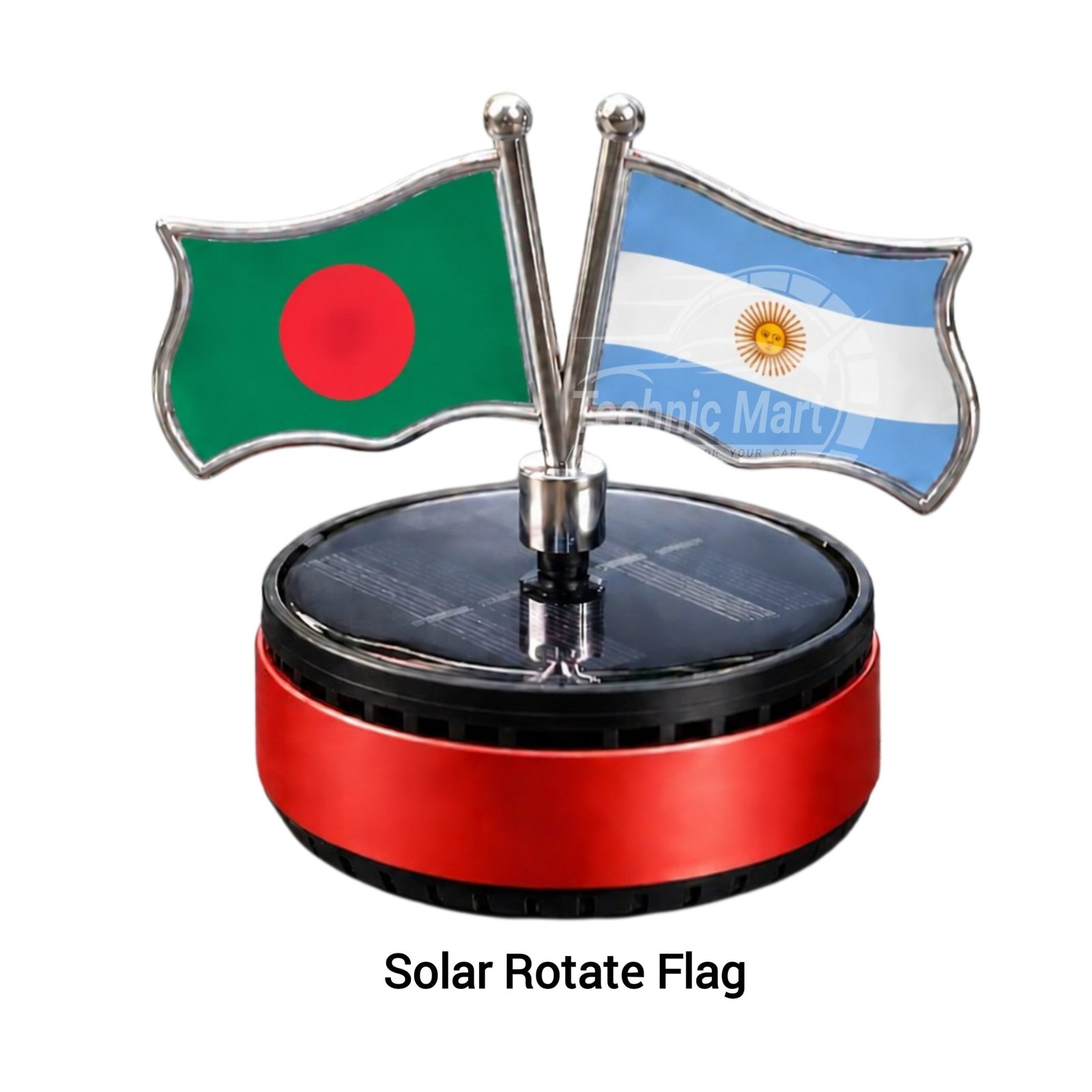Argentina Fan Car Accessories Combo Pack | Solar Rotate Flag, Air Freshener, Dash Mate & Glass Sticker - Image 2