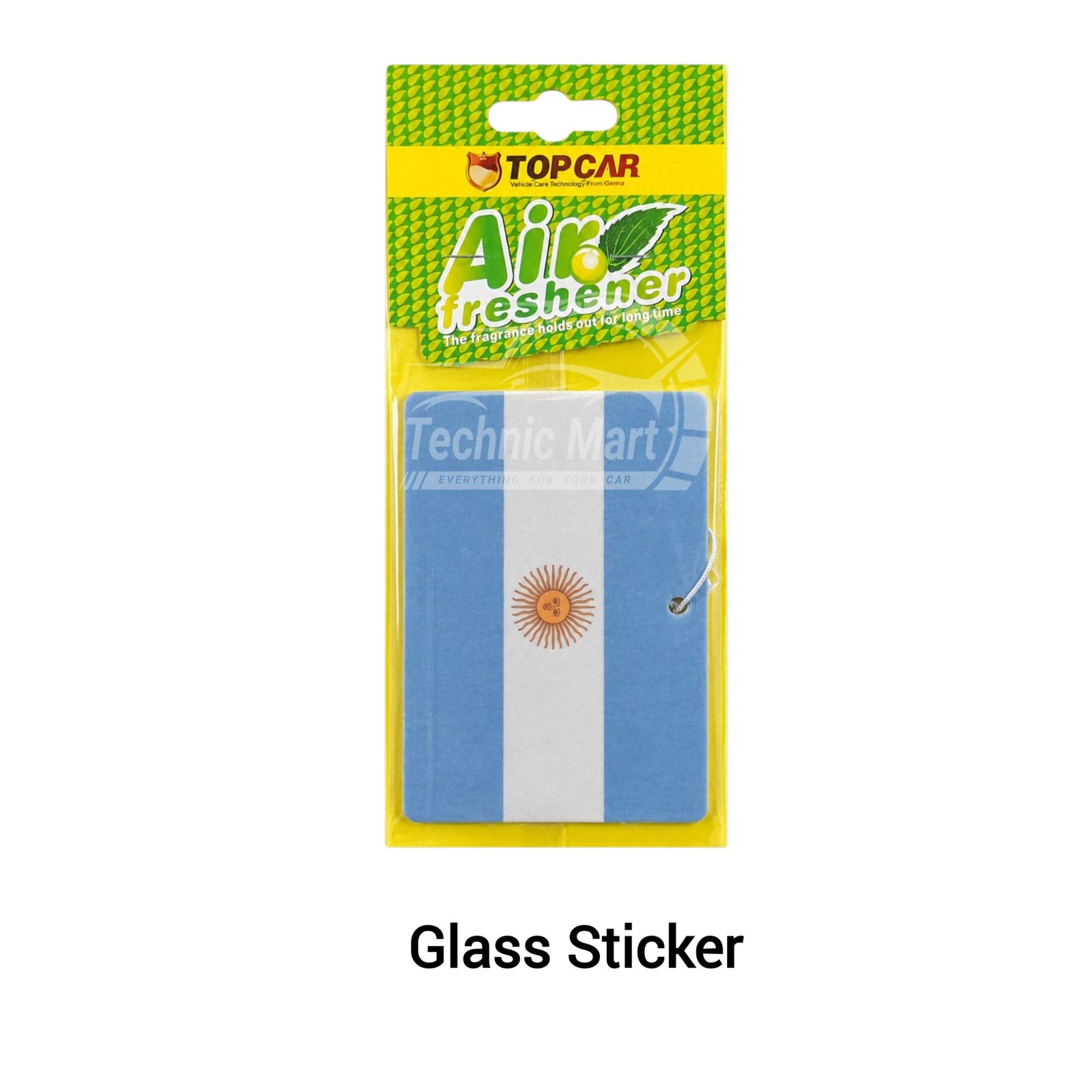 Argentina Fan Car Accessories Combo Pack | Solar Rotate Flag, Air Freshener, Dash Mate & Glass Sticker - Image 4