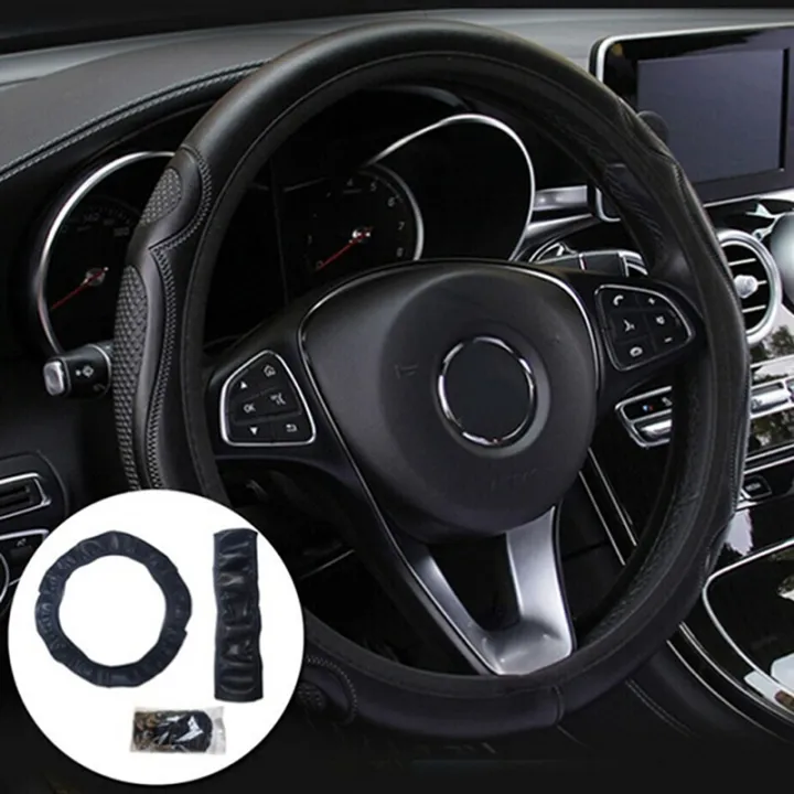 Artificial L.B leather Steering Wheel Cover Color Black - Image 2