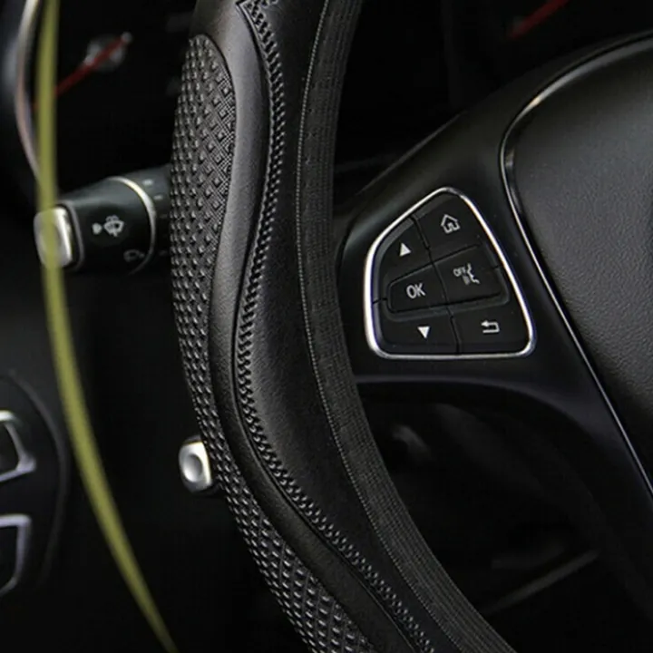 Artificial L.B leather Steering Wheel Cover Color Black - Image 3