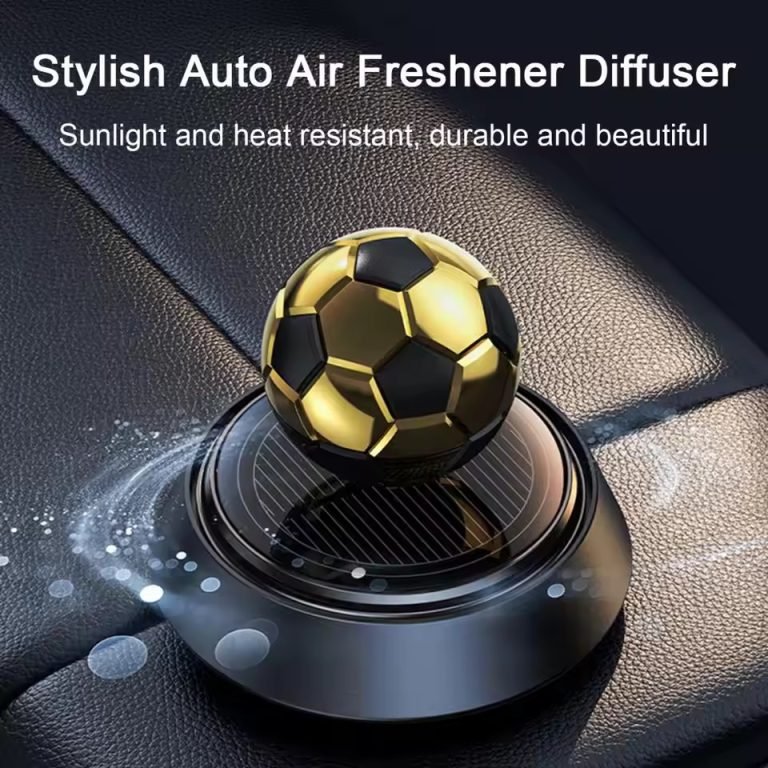 Car Solar Foot ball Showpiece With Car Air Freshener - Image 2