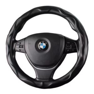 Artificial leather Steering Wheel Cover Color Black and Beige