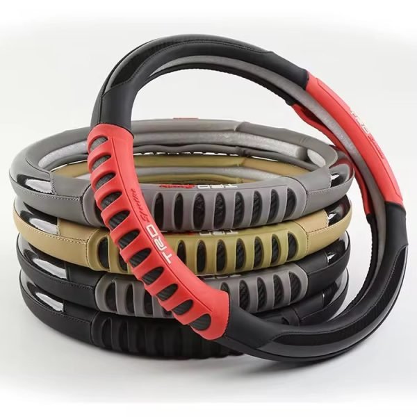 TRD Silicon and Carbon Fiber Leather Car Steering Wheel Cover - Image 5