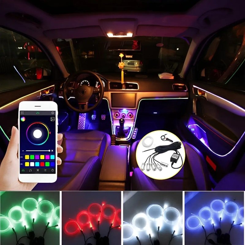 Car Neon LED Interior Strip Light with App Controlled – Interior Ambient Lighting for Dashboard and Door Trim - Image 7
