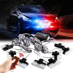 Car LED Strobe Light Wireless Remote Control Strobe grill Light 8 x 2LED 8 in 1 DC12V
