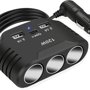 IN-CAR 120W Type-C & 3 USB Socket Car Charger Adapter