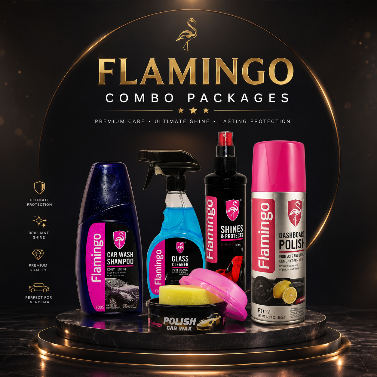 Flamingo Car Care Combo Package