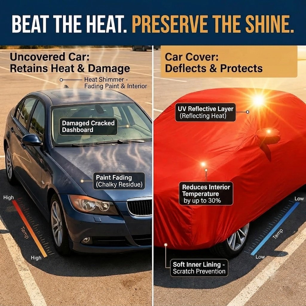 Premium Red Colour Car Cover For - Corolla 90 | Corolla 100 | Corolla 110 | Corolla 111 | Corona Premio | Corona Box | Toyota Wagon | Toyota Allion | Toyota Premio | Toyota Axio | Toyota Corolla Ultimate Protection for Your Car - Image 3